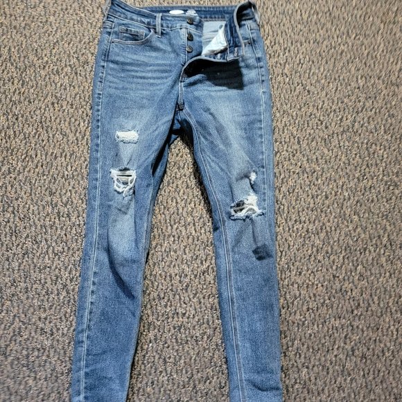 Old Navy Rockstar Super Skinny High Rise Distressed Jeans Size 2 EUC - Picture 8 of 15